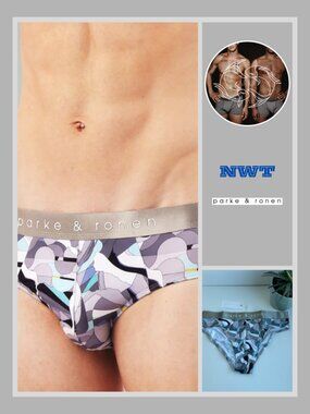 Parke & Ronen - Print Low Rise Brief - Silver Jubilee (M)